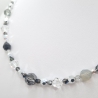 Kette mit faccetierten Kristallen in Schwarz Grau Weiß (747)