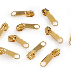 10x Zipper gold GELB-gold Schieber 5 mm Schiene 