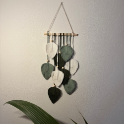 Grün Blatt Makramee Wandbehang Makramee Feder Wandkust Boho