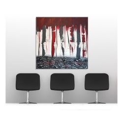 MK1 Art Bild Leinwand Abstrakt Kunst Malerei Acrylbild rot 3D