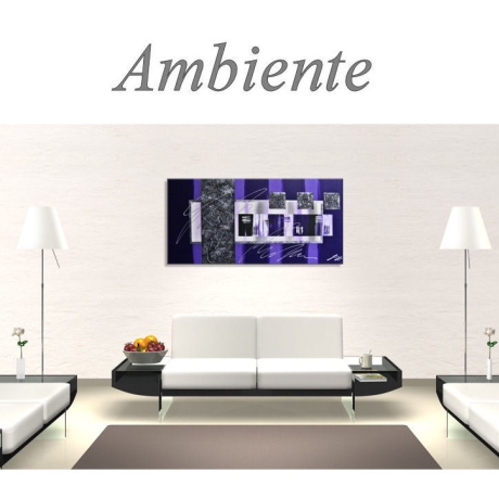 MK1 Art Bild Leinwand Abstrakt Kunst Malerei Acrylbild lila XXL