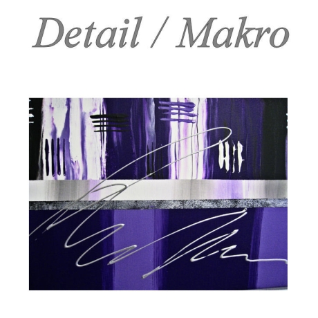 MK1 Art Bild Leinwand Abstrakt Kunst Malerei Acrylbild lila XXL