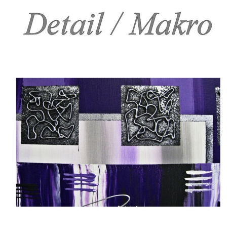 MK1 Art Bild Leinwand Abstrakt Kunst Malerei Acrylbild lila XXL