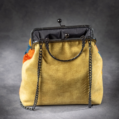 Handgefertigte Jacquard-Tasche – Buntes Patchwork-Design