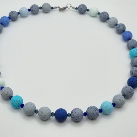 Kette Polariskette Perlen Blau (763)