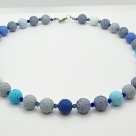 Kette Polariskette Perlen Blau (763)