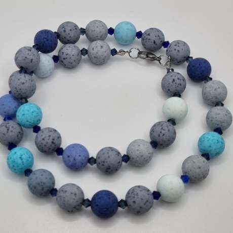 Kette Polariskette Perlen Blau (763)