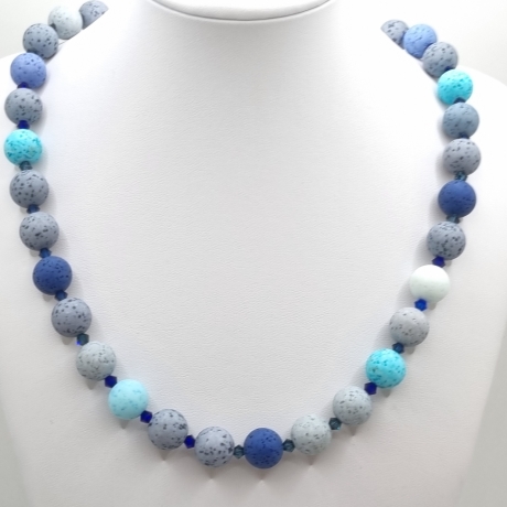 Kette Polariskette Perlen Blau (763)