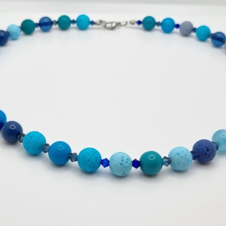 Kette Polariskette Perlen Blau (765)