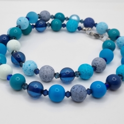 Kette Polariskette Perlen Blau (765)