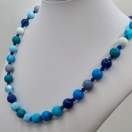 Kette Polariskette Perlen Blau (765)