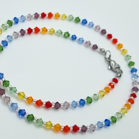 Kette Regenbogen Swarovski® Kristalle  (766)