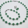 Set Kette Armband Ohrringe Jade Perlen Grün (768)