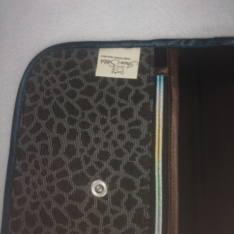 Handtasche Clutch braun blau grau Unikat Handytasche Polsterstoff
