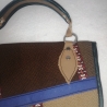 Handtasche Clutch braun blau grau Unikat Handytasche Polsterstoff