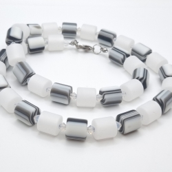 Kette Polaris Schwarz / Weiß Zebra gestreift Polariskette (775)