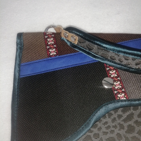 Handtasche Clutch braun blau grau Unikat Handytasche Polsterstoff