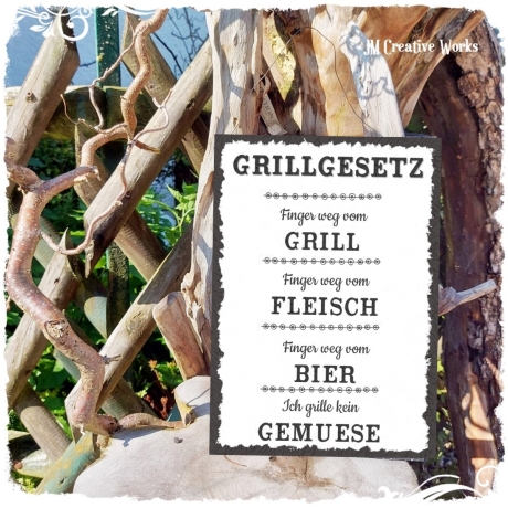 Holzschild-Shabby Grillgesetzt