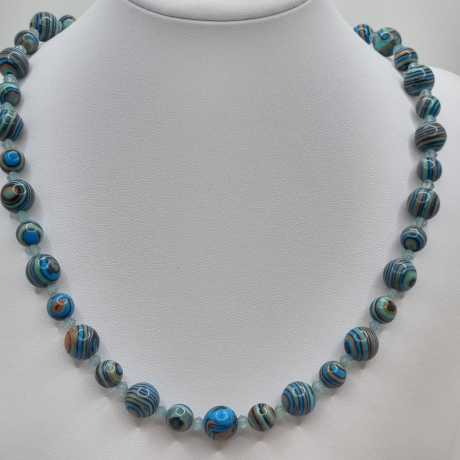 Kette Perlen Blauer Malachit (781)