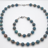 Set Schmuckset Kette Armband und Ohrringe Blauer Malachit (783)