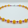 Polariskette Perlenkette Orange Pink Beige (789)