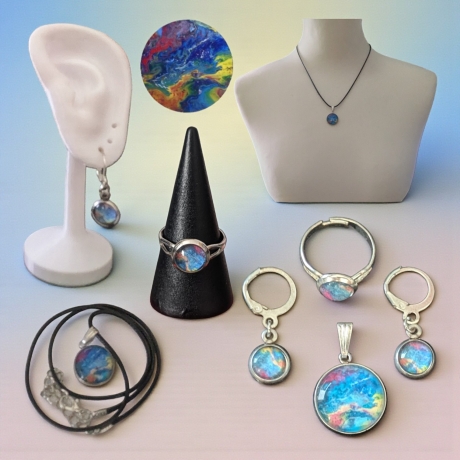 Schmuckset mit Motivstein