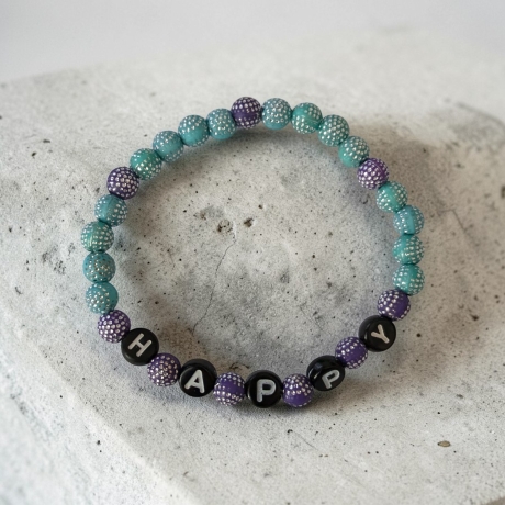 Perlenarmband HAPPY