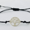 Armband Baum des Lebens 925 rhodiniertes  Silber Makramee