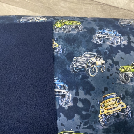 Softshell Meterware Kinderstoffe Outdoor Monstertruck