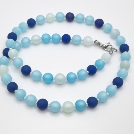 Kette Polariskette Perlen Blau (798)