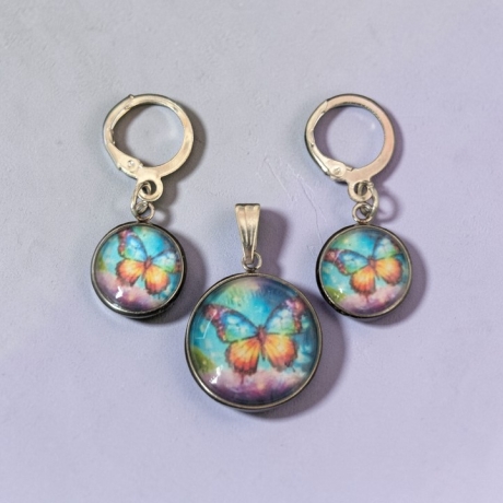 Schmuckset mit Motivstein