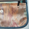 Handtasche Clutch blau beige plüsch Unikat Handytasche Upcycling