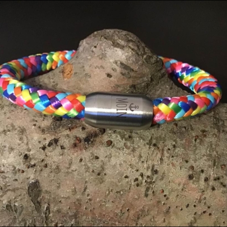 Buntes Segelseilarmband mit Edelstahlmagnetverschluß