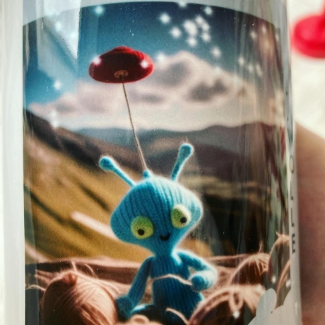 Tasse für Wollverrückte - Eigendesign - Außerirdischer REDUZIERT