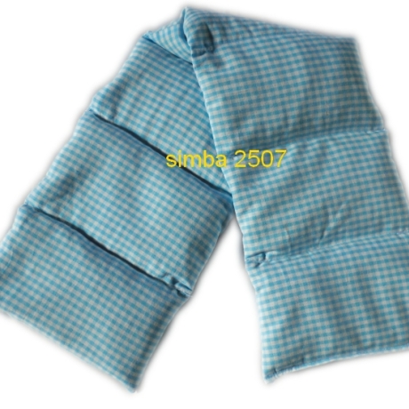 Wärmekissen 7 Kammer Dinkel 60 x 15 cm Vischy Karo türkis weiß