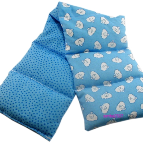 Wärmekissen 7 Kammer Raps 60 x 15 cm Schäfchenmotiv blau