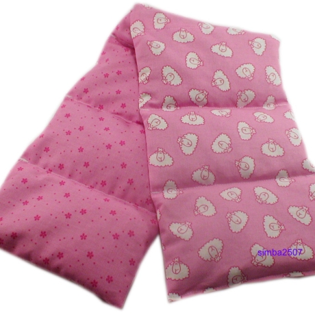 Wärmekissen 7 Kammer Raps 60 x 15 cm Schäfchenmotiv rosa