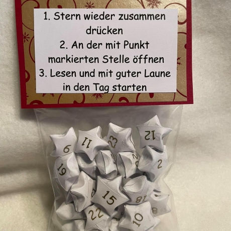 Adventskalender Stern mit Sprüchen 7