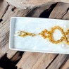 Perlen-Armband „goldene & weiße Perlen“ Mode-Schmuck Armreifen 