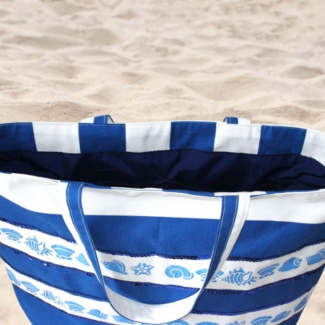 Badetasche/Strandtasche/Saunatasche/Shopper/blaue Tragetasche 