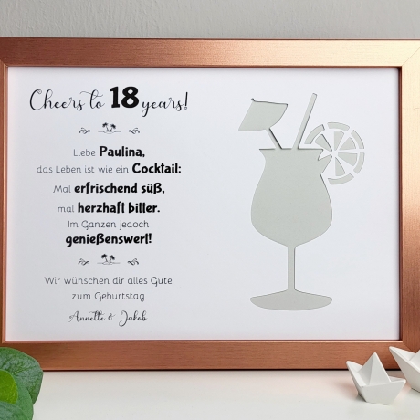 Personalisiertes Geldgeschenk zum Geburtstag - Motiv Cocktail