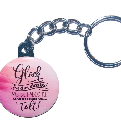 Liebesspruch Schlüsselanhänger 25 mm Kette