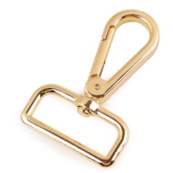 Karabinerhaken 30 mm gold flach rechteckige Öse rosagold