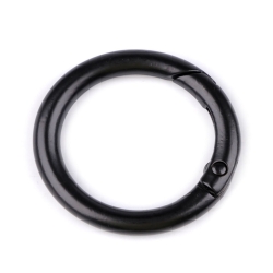 2x Rundkarabiner schwarz 34mm / 25mm Schlüsselring Taschenring 