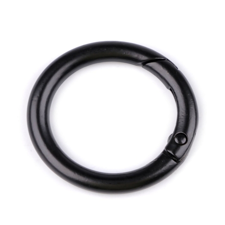 2x Rundkarabiner schwarz 34mm / 25mm Schlüsselring Taschenring 
