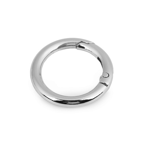 5x Rundkarabiner silber 34mm / 25mm Schlüsselring Taschenring