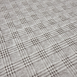 Stoff Feinstrick Jacquard Glencheck Karo schwarz grau wollweiß