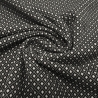 Stoff Stretch Feinstrick Jacquard kleine Raute schwarz wollweiß