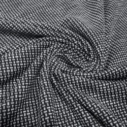 StoffStretch Feinstrick Jacquard kleingemustert schwarz weiss