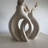 Nordischen Stil-Keramik oval Vasen 2er Set Boho Style hell